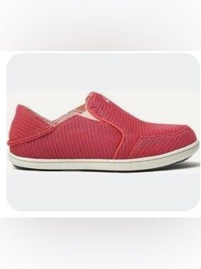 Olukai Nohea Pink Mesh Textile Slip On Shoes Girls Loafers Size 10